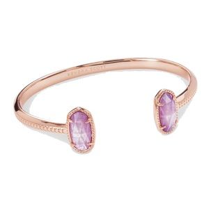 Elton Rose Gold Cuff Bracelet in Lilac Mother of Pearl